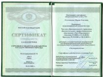 Плотникова Мария Олеговна Сертификат