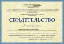 Афанасьев Николай Валерьевич Свидетельство